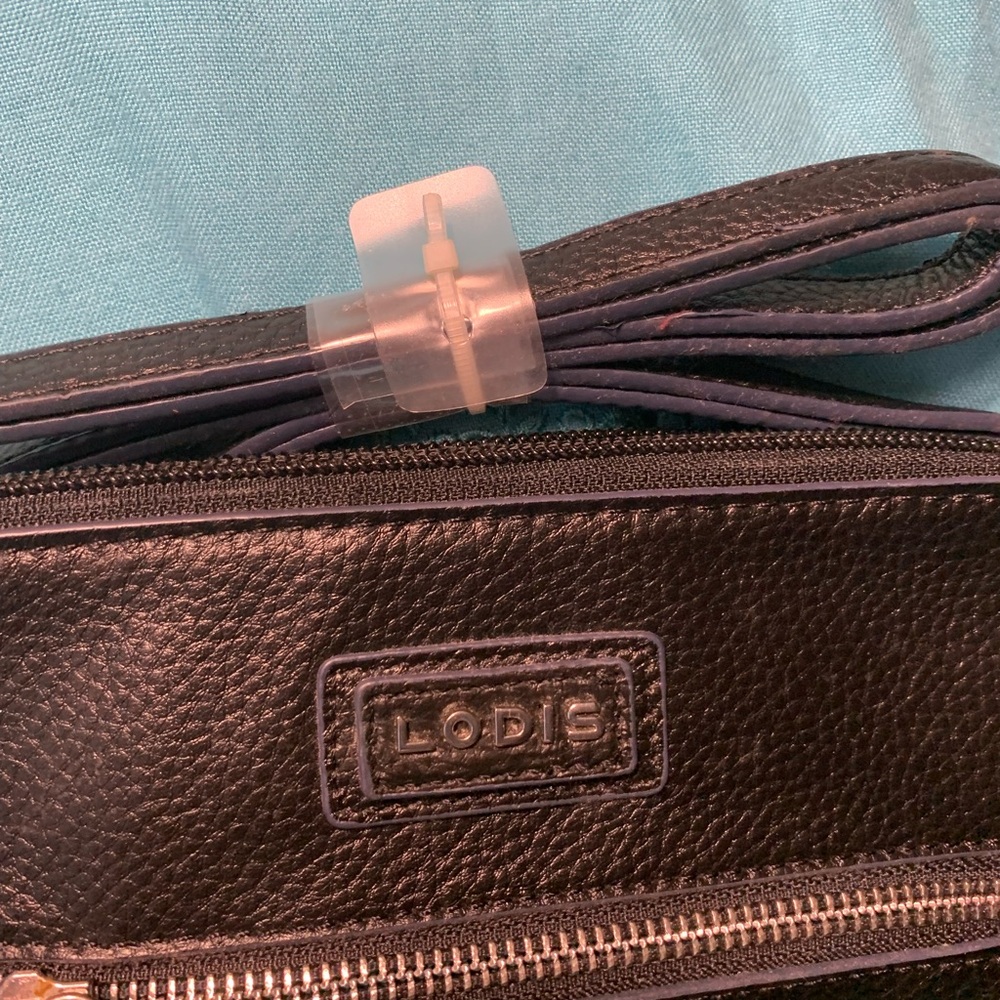 Lodis Black Textured Leather Bag